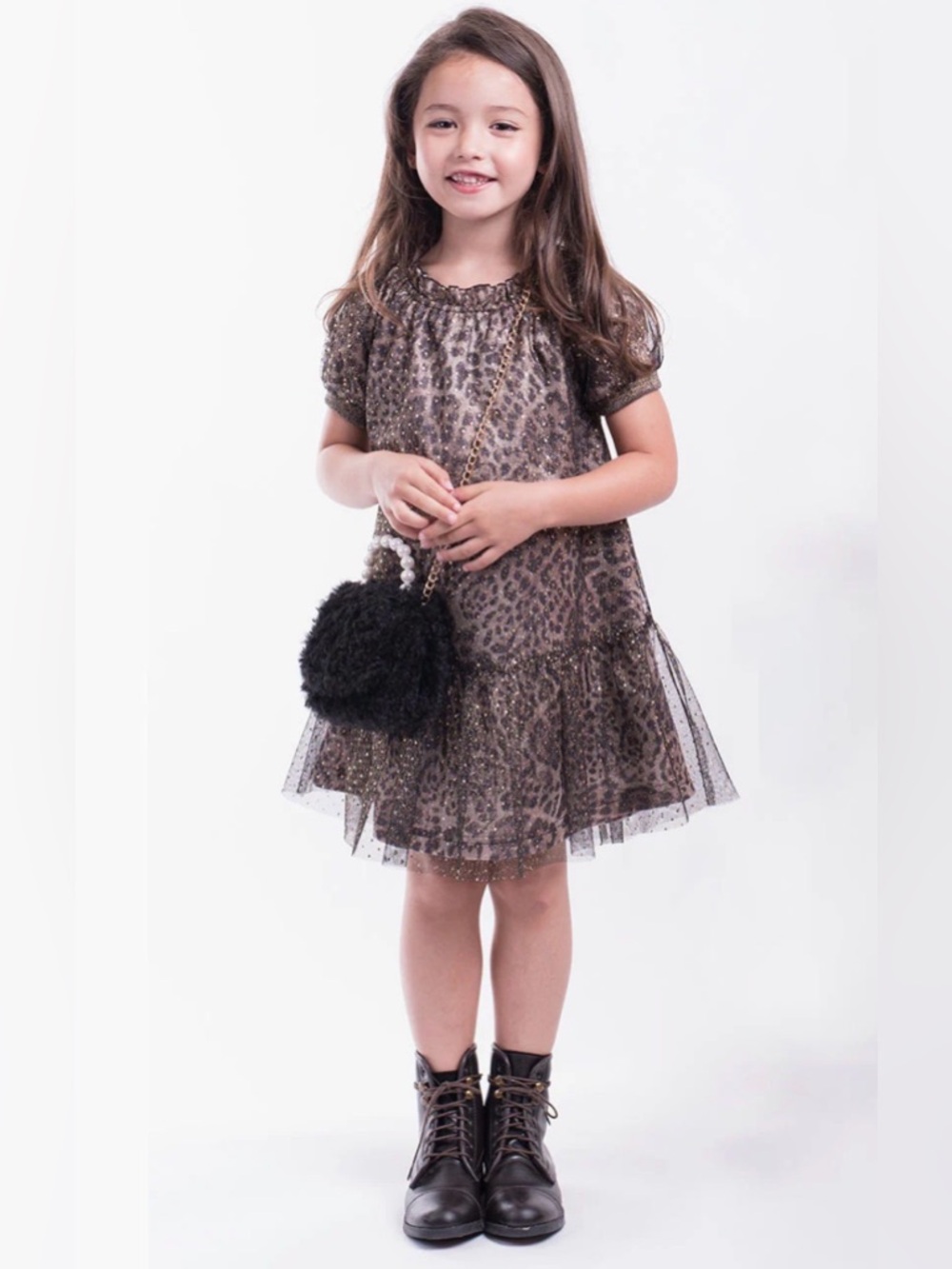 Girls Dress Imoga Naomi Leopard